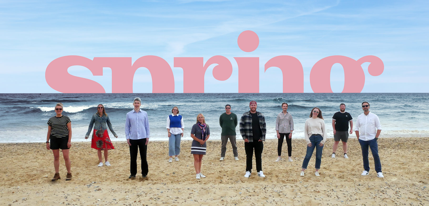 Spring Team on the beach in Southwold, East Anglia